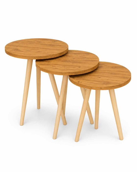 Hanah Home Set de Mesas Apilables Peka-152 - Pino Hanah Home Set de Mesas Apilables Peka-152 - Pino